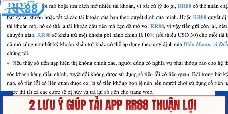 2 lưu ý giúp tải app RR88 thuận lợi 