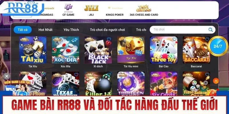 Game bài RR88 và những đối tác hàng đầu thế giới