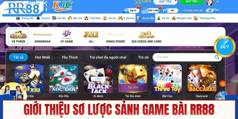 Giới thiệu sơ lược sảnh game bài RR88