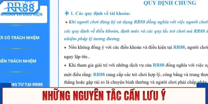 Những nguyên tắc cần lưu ý