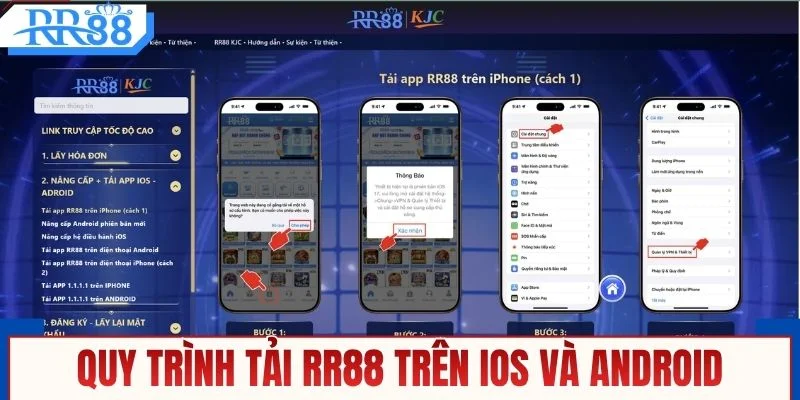 Quy trình tải RR88 trên iOS và Android