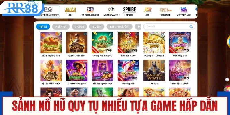 Sảnh nổ hũ quy tụ nhiều tựa game hấp dẫn